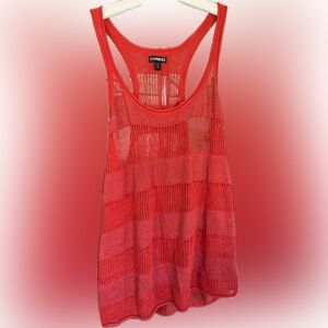 Express Red Mesh Tank Top